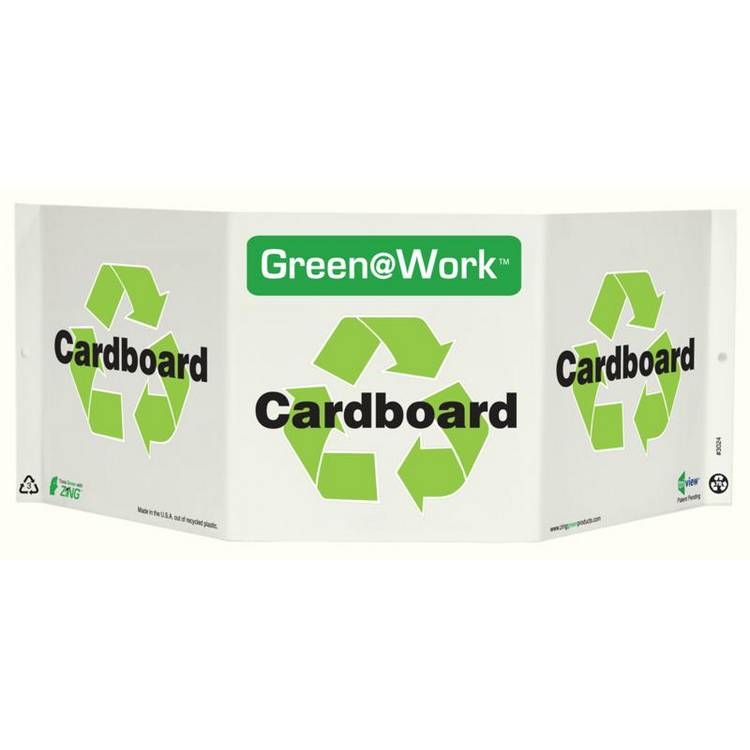 ZING Green At Work TriView Sign, 7.5X20- Model 3024