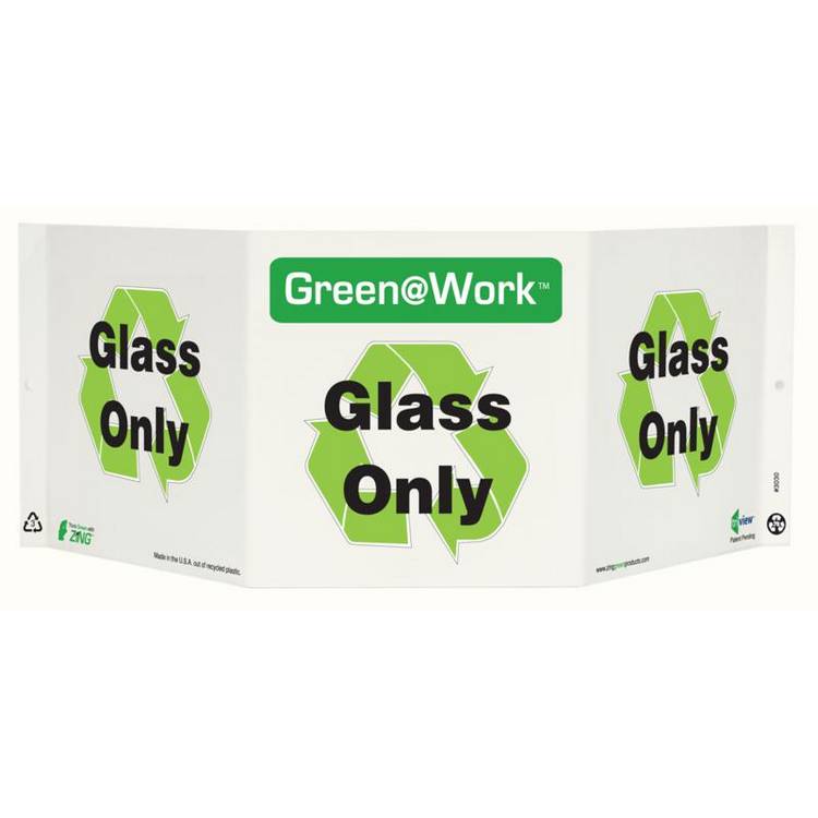 ZING Green At Work TriView Sign, 7.5X20- Model 3030