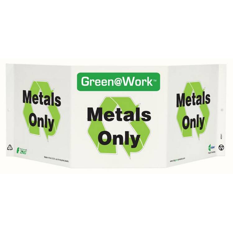 ZING Green At Work TriView Sign, 7.5X20- Model 3041