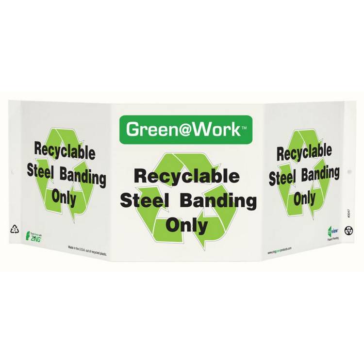 ZING Green At Work TriView Sign, 7.5X20- Model 3047
