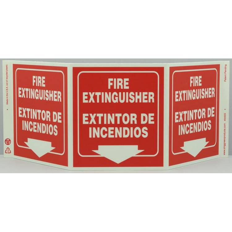 ZING Eco Safety TriView Sign, 7.5x20- Model 3053G
