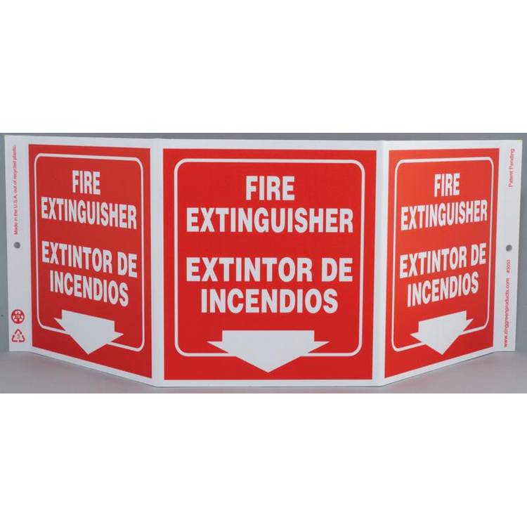 ZING Eco Safety TriView Sign, 7.5x20- Model 3053