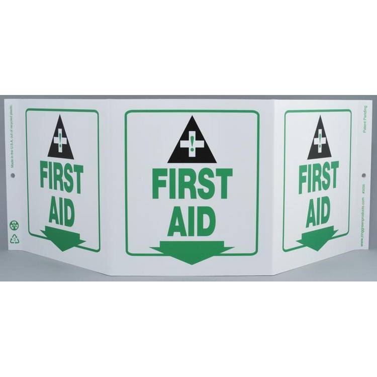 ZING Eco Safety TriView Sign, 7.5x20- Model 3056