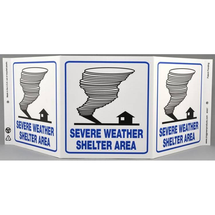 ZING Eco Safety TriView Sign, 7.5x20- Model 3057