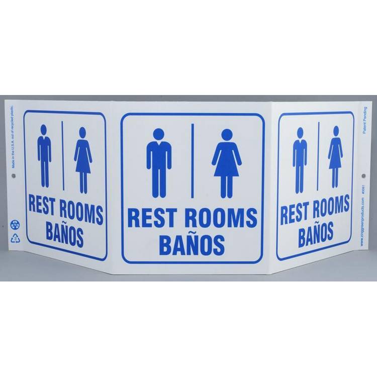 ZING Public Facility TriView Sign 7.5x20- Model 3061
