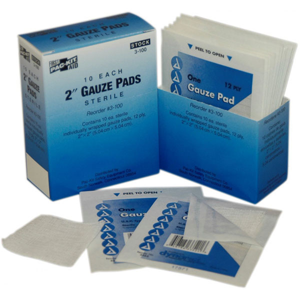 Sterile Gauze Pads (Unitized Refill), 2" x 2", 10 Box/30 Case