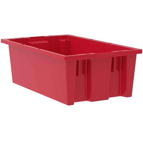 Akro-Mils® Nest & Stack Tote, 18"L x 6"H x 11"W, Red, 1/Each