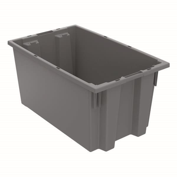 Akro-Mils® Nest & Stack Tote, 18"L x 9"H x 11"W, Gray, 1/Each