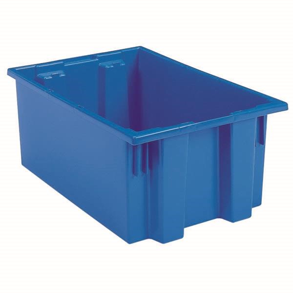 Akro-Mils® Nest & Stack Tote, 19 1/2"L x 10"H x 15 1/2"W, Blue, 1/Each