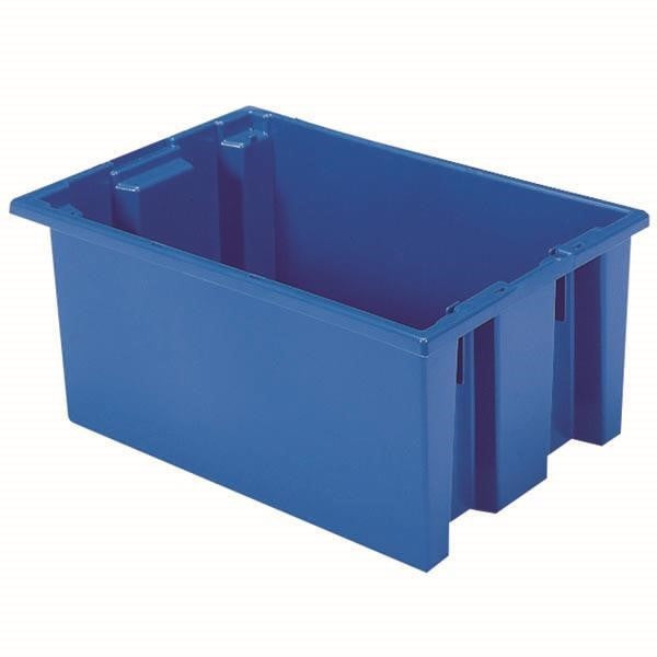 Akro-Mils® Nest & Stack Tote, 19 1/2"L x 8"H x 13 1/2"W, Blue, 1/Each