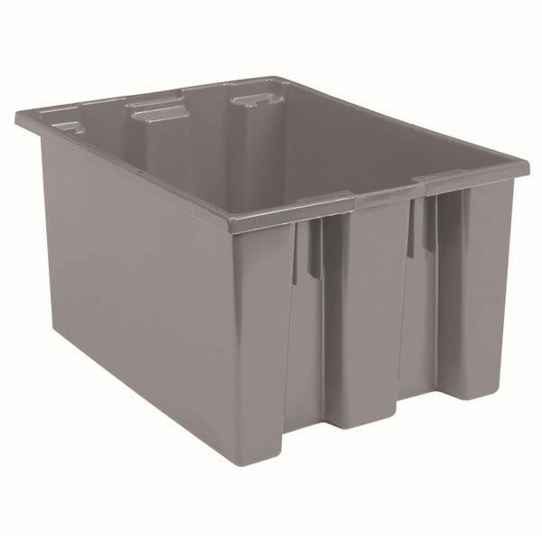 Akro-Mils® Nest & Stack Tote, 23 1/2"L x 13"H x 19 1/2"W, Gray, 1/Each