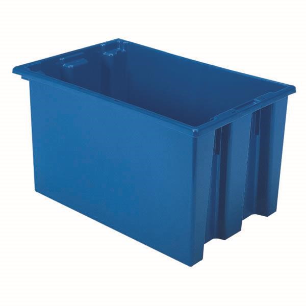 Akro-Mils® Nest & Stack Tote, 23 1/2"L x 12"H x 15 1/2"W, Blue, 1/Each