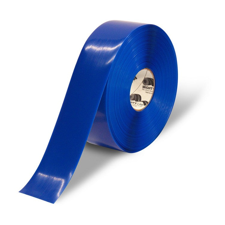 Mighty Line 3" Blue Solid Color Tape - 100' Roll