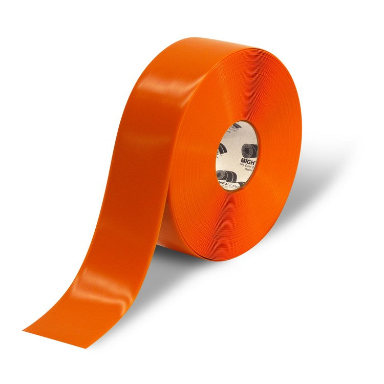 Mighty Line 3" Orange Solid Color Tape - 100' Roll