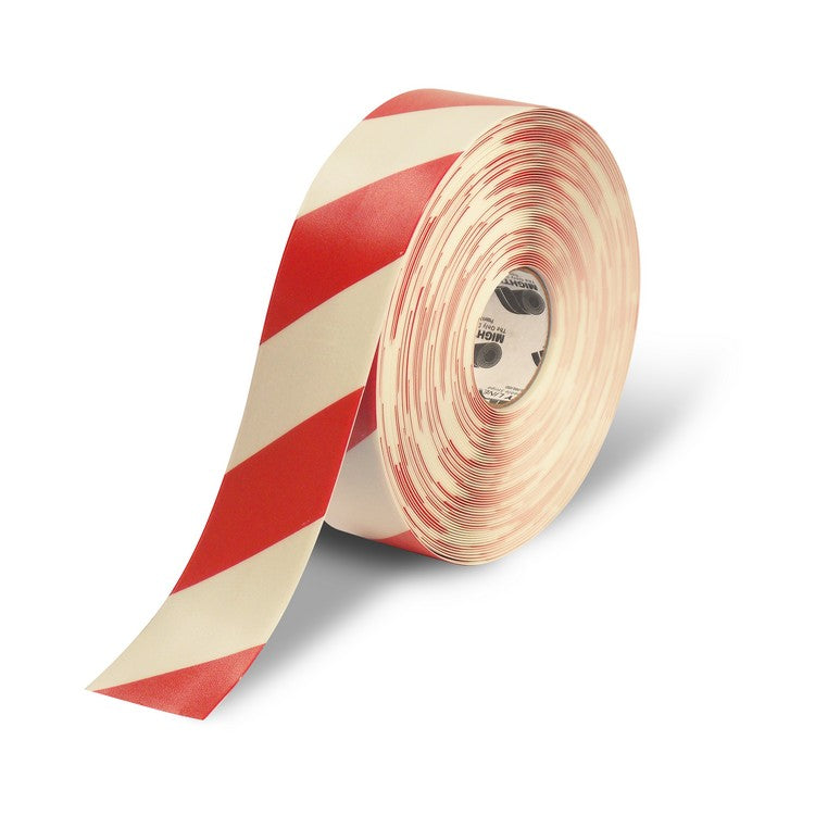 Mighty Line 3" White Tape with Red Chevrons - 100' Roll