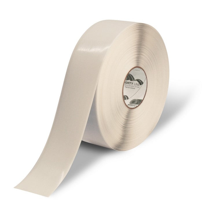 Mighty Line 3" White Solid Color Tape - 100' Roll