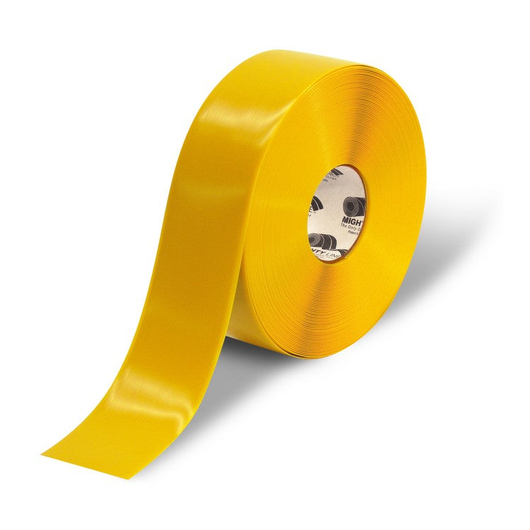 Mighty Line 3" Yellow Solid Color Tape - 100' Roll