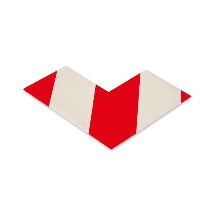 Mighty Line 3" Wide Solid White Angle With Red Chevrons - Pack of 25