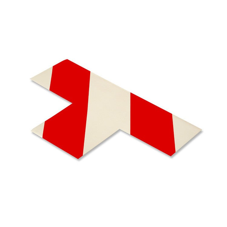 Mighty Line 3" Wide Solid White T With Red Chevrons - Pack of 25