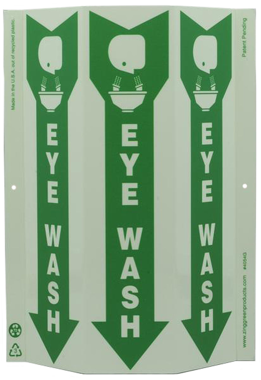 ZING Eco Safety TriView Sign, 12x9- Model 4054G