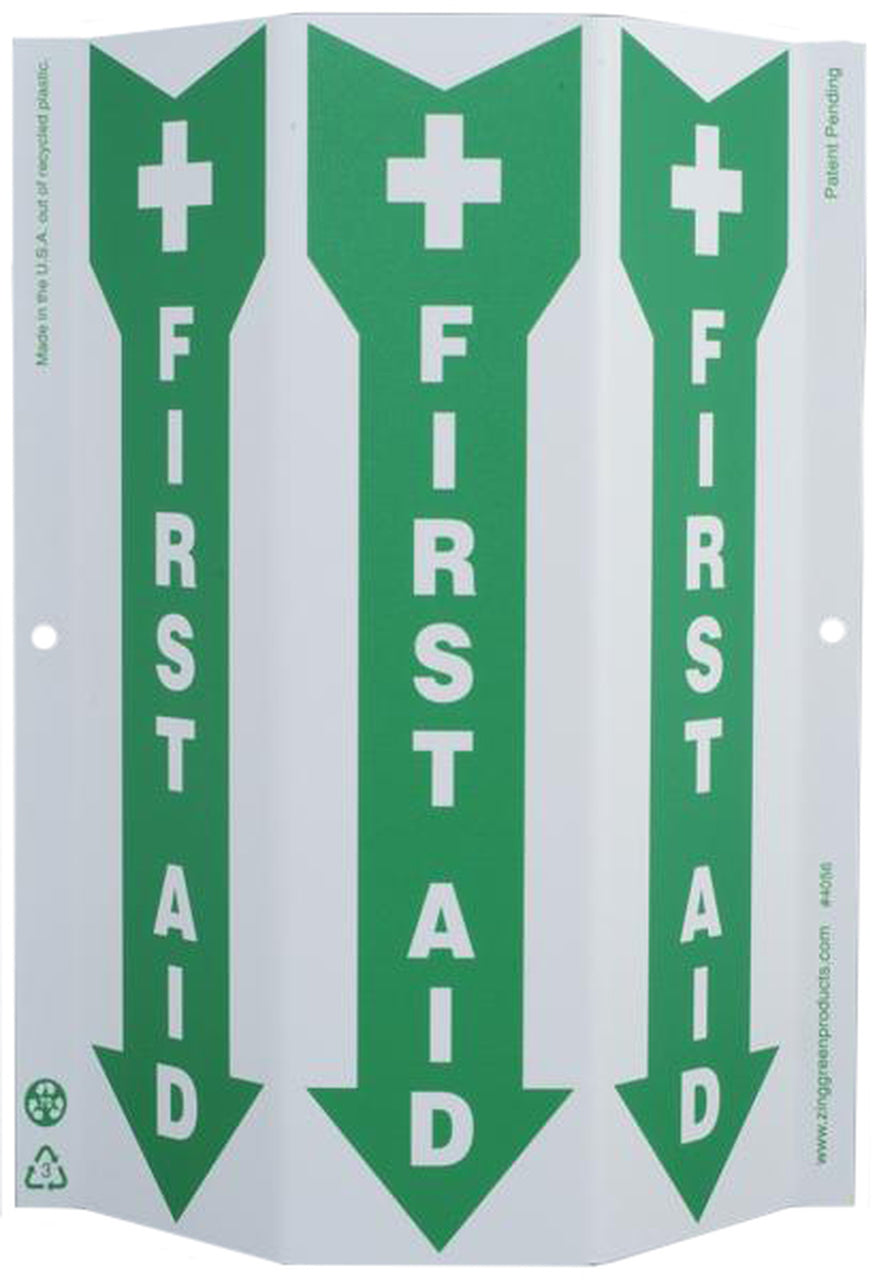 ZING Eco Safety TriView Sign, 12x9- Model 4056G