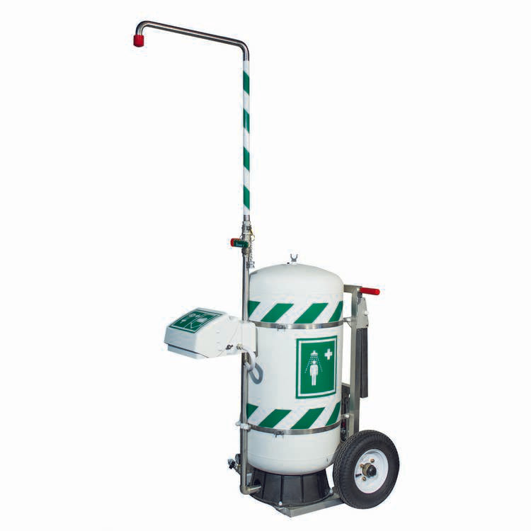 Hughes Mobile Self-Contained Emergency Safety Shower with Eye and Face Wash, 30 Gallon