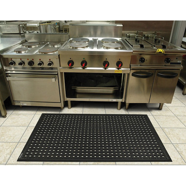 M + A Comfort Flow Anti-Fatigue Mat, 2' x 3', Black, 1/Each