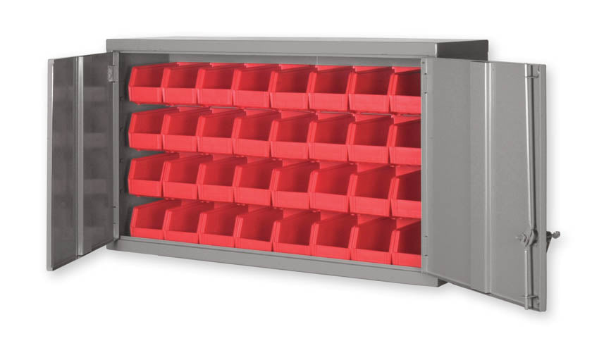 Pucel 14" x 48" Wall Bin Cabinet w/ 32 Bins