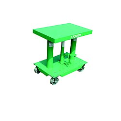 Lexco Foot Operated Hydraulic Lift Table - 20" x 30" Table with 48" Raised Height, Steel Casters  **