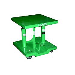 Lexco Foot Operated Hydraulic Lift Table - 20" x 30" Table with 46" Raised Height, Rubber Casters