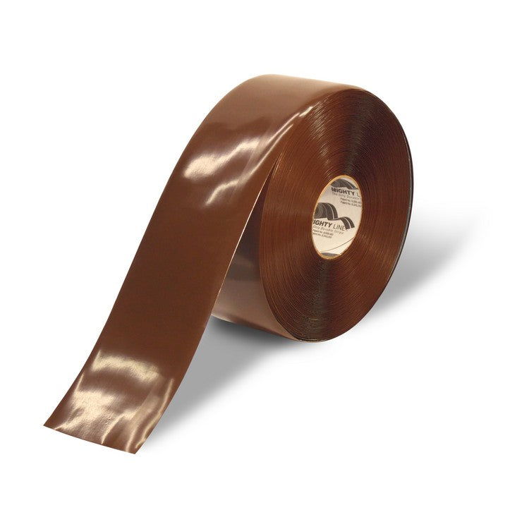 Mighty Line 4" Brown Solid Color Tape - 100' Roll