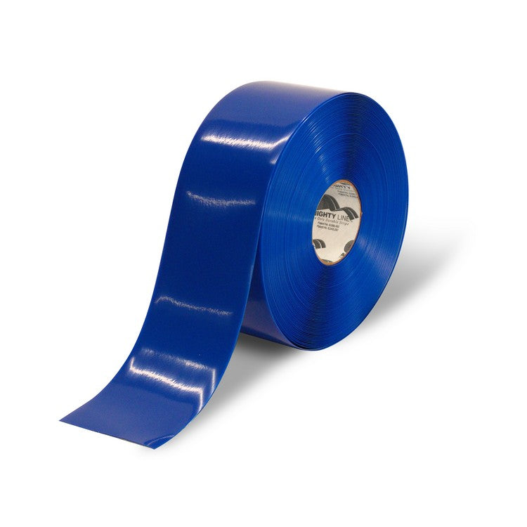 Mighty Line 4" Blue Solid Color Tape - 100' Roll