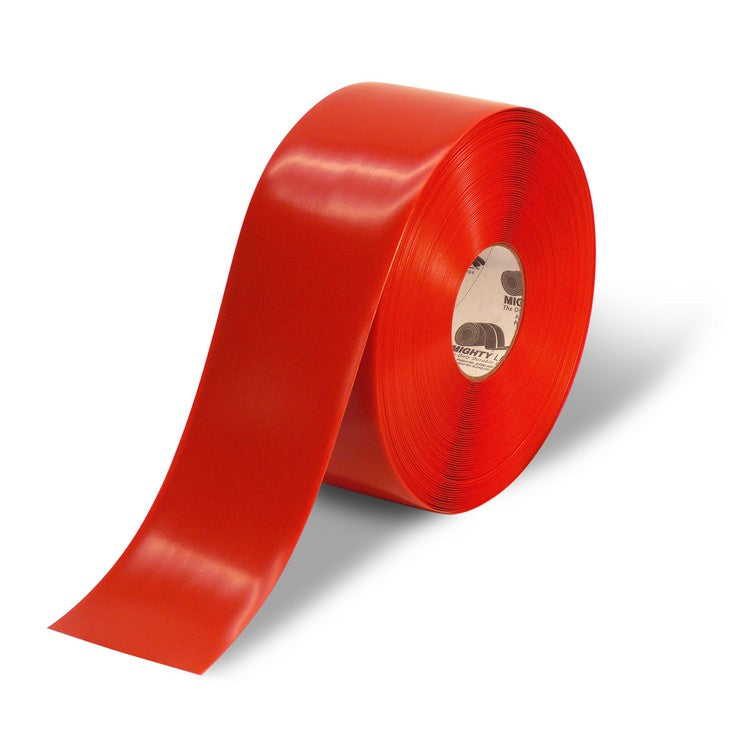 Mighty Line 4" Red Solid Color Tape - 100' Roll