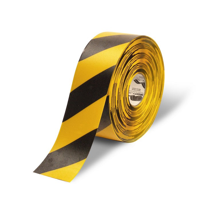 Mighty Line 4" Yellow Tape with Black Chevrons - 100' Roll