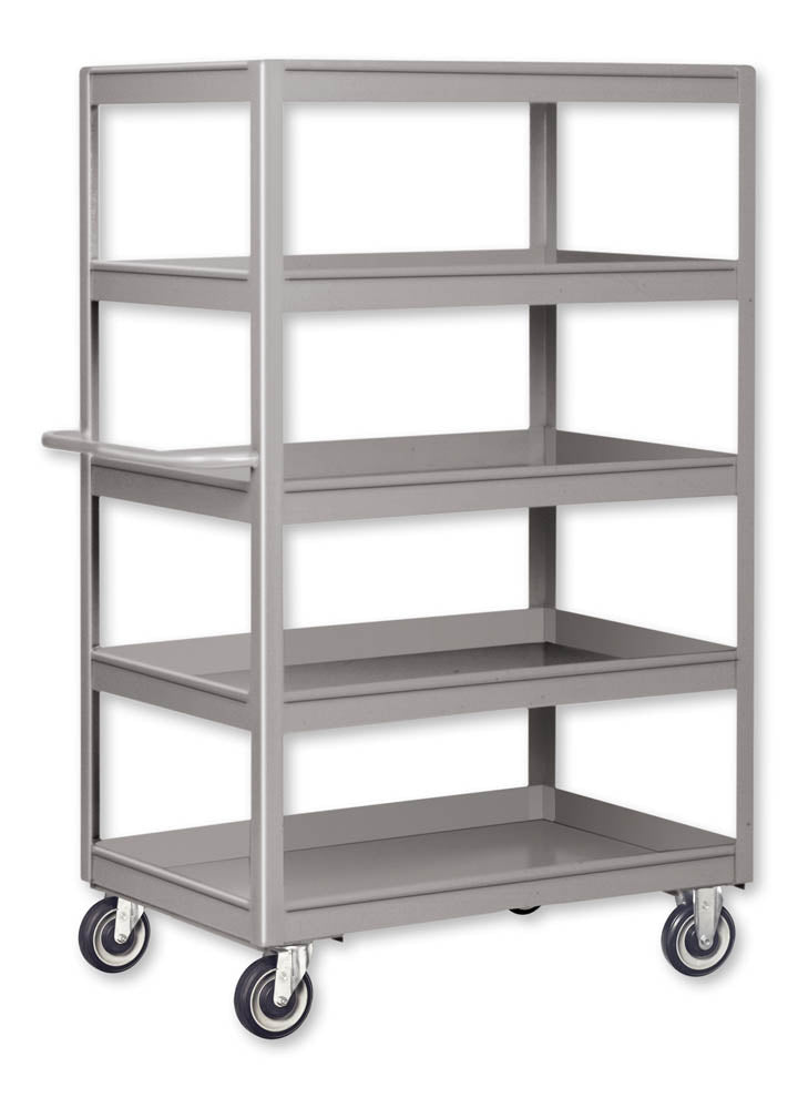 Pucel 18" x 28" Five Shelf Carts w/ Poly Casters