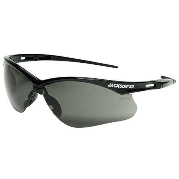 SureWerx™ Jackson® SG Safety Glasses, Black Frame w/ Smoke Mirror Anti-Fog Lens, 1/Each