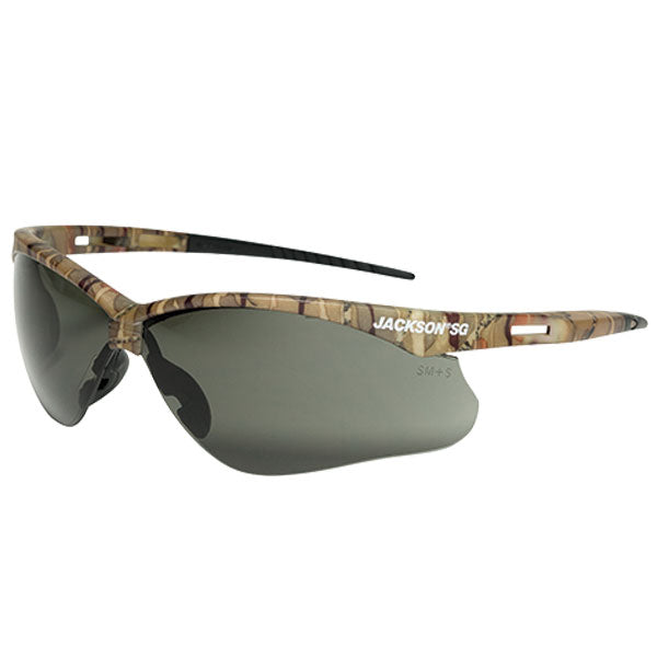 SureWerx™ Jackson® SG Safety Glasses, Camo Frame w/ Smoke Lens, 1/Each