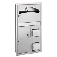 Bradley Bx Recessed Combination Unit w/ Seat Cover, Toilet Tissue Dispenser, & Waste Can  ***FREE SH