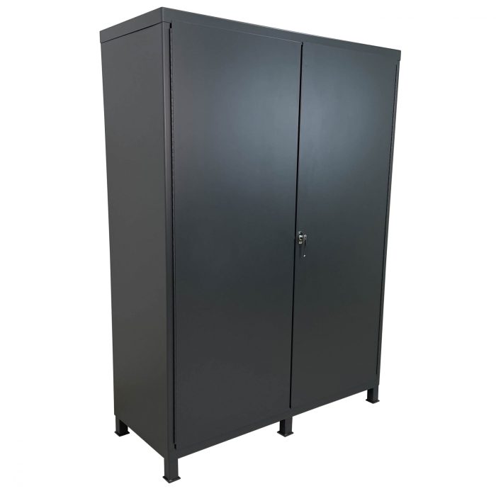 Valley Craft Bin & Shelf Cabinet - 72"W x 24"D x 84"H, Half Bins, Louvered Door Panels, Half Louvered Cabinet Back, (204) Bins, (3) Shelves, 14 Gauge