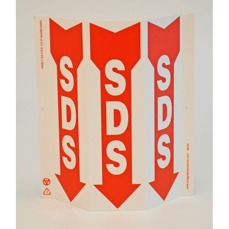 ZING Eco GHS TriView Sign, 12x9- Model 6052