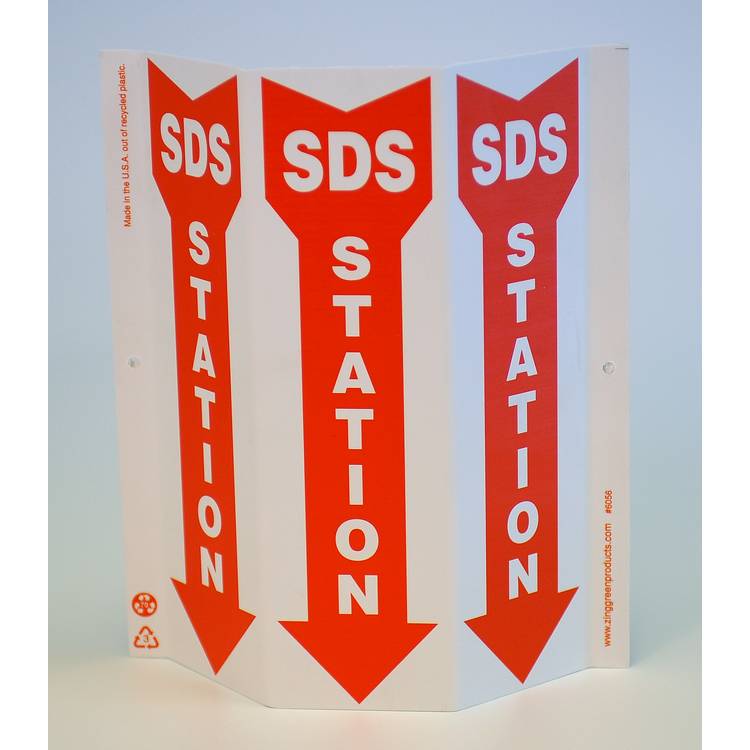 ZING Eco GHS TriView Sign, 12x9- Model 6056