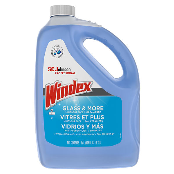 SC Johnson Professional® Windex® Glass & More Multi-Surface, Streak-Free Cleaner, 1 gal Refill, 1/Each