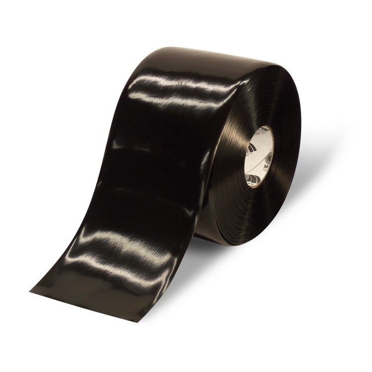 Mighty Line 6" Black Solid Color Tape - 100' Roll