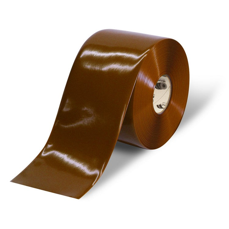 Mighty Line 6" Brown Solid Color Tape - 100' Roll