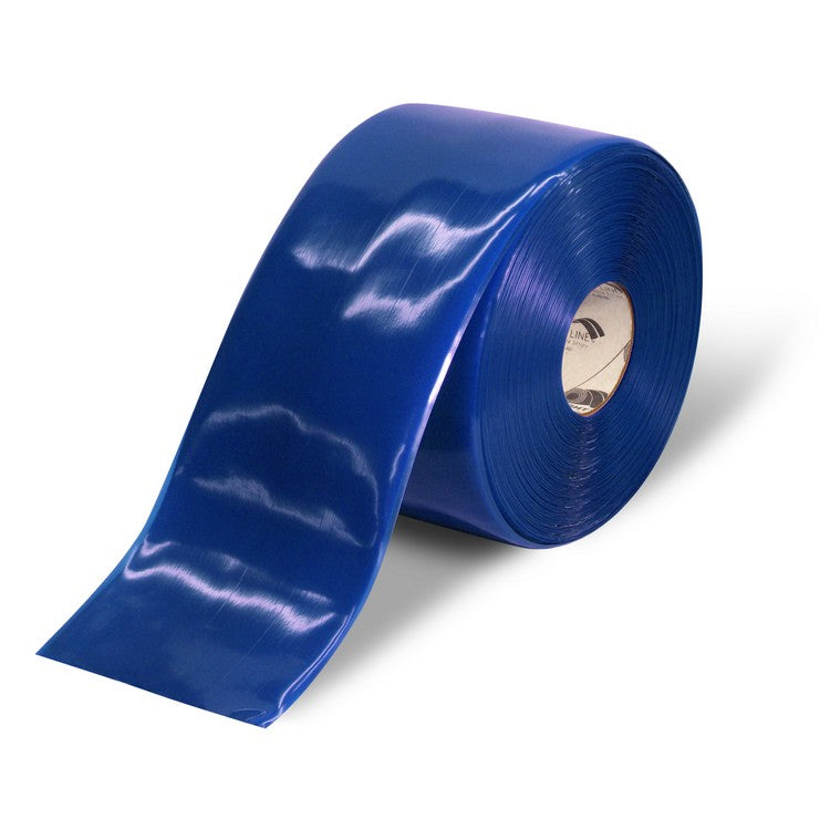 Mighty Line 6" Blue Solid Color Tape - 100' Roll