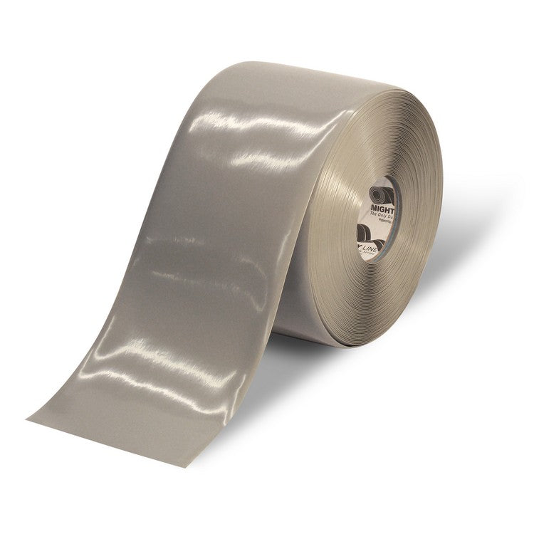 Mighty Line 6" Gray Solid Color Tape - 100' Roll