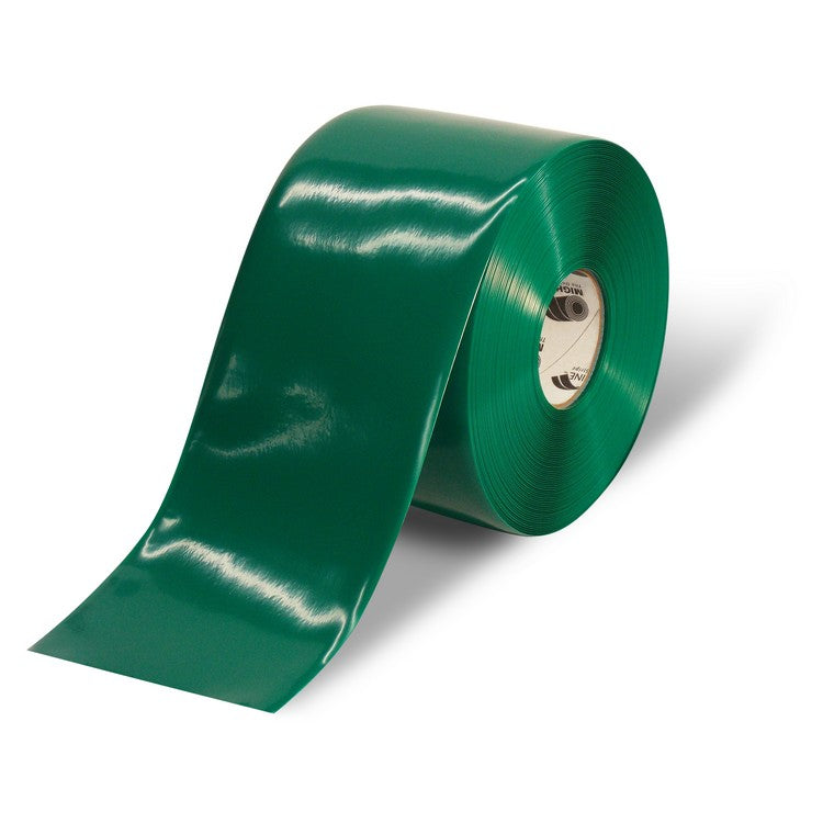 Mighty Line 6" Green Solid Color Tape - 100' Roll