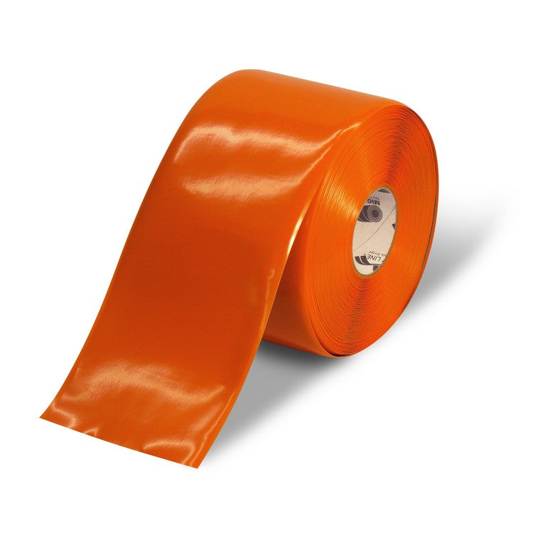 Mighty Line 6" Orange Solid Color Tape - 100' Roll