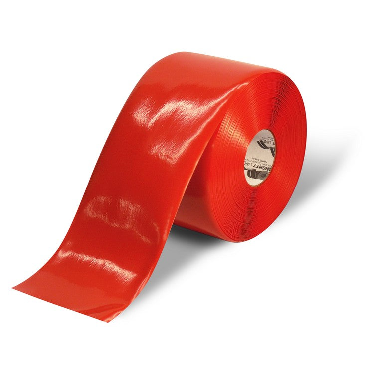 Mighty Line 6" Red Solid Color Tape - 100' Roll