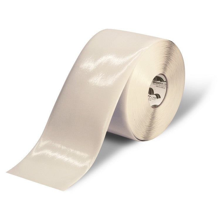 Mighty Line 6" White Solid Color Tape - 100' Roll